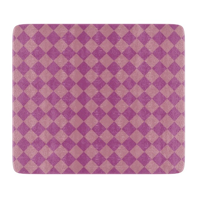 Tabla De Cortar Purple Pink Checker Diamond Pattern (Anverso)