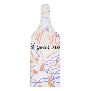 Tabla De Cortar Púrpura naranja acuarela abstracto añadir el texto