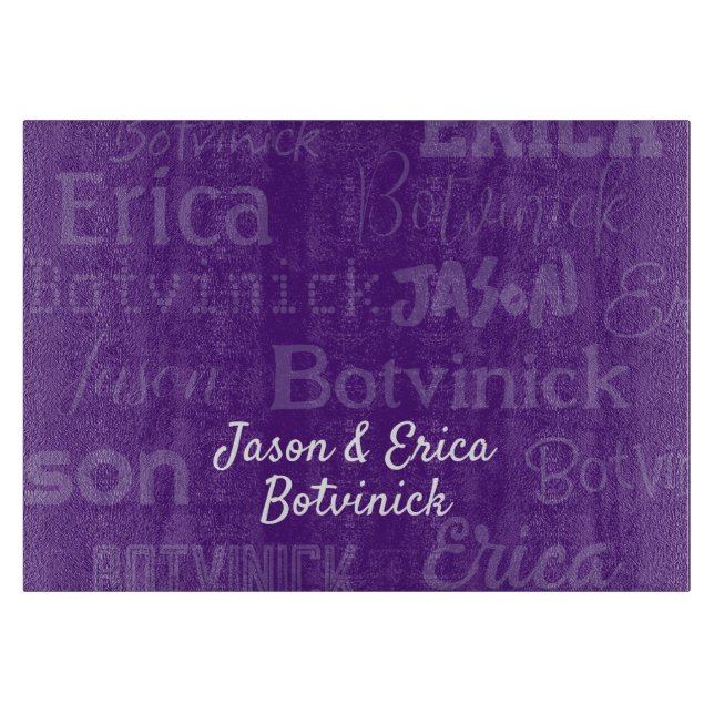 Tabla De Cortar Púrpura Nombre Challah (Anverso)