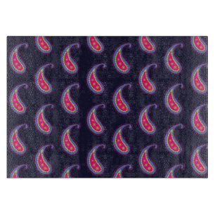 Tabla De Cortar Púrpura y rosa paisley