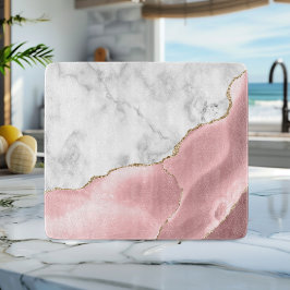 Tabla De Cortar Purpurina de oro de ácaros blancos Rubor Agate ros