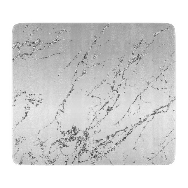 Tabla De Cortar Purpurina de Silver Marble Glam (Anverso)