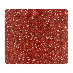 Tabla De Cortar Purpurina   rojo elegante