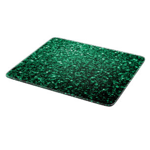 Tabla De Cortar Purpurinas de imitación de Emerald Green brillan