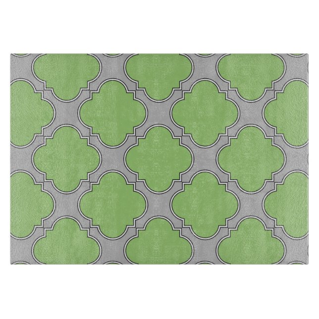 Tabla De Cortar Quatrefoil verde (Anverso)