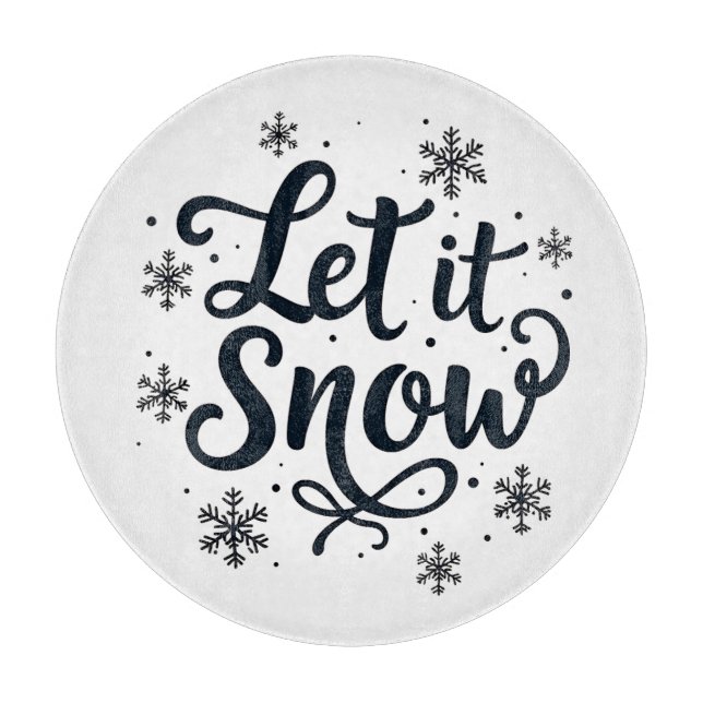 Tabla De Cortar Que nieve, Navidad en invierno (Anverso)