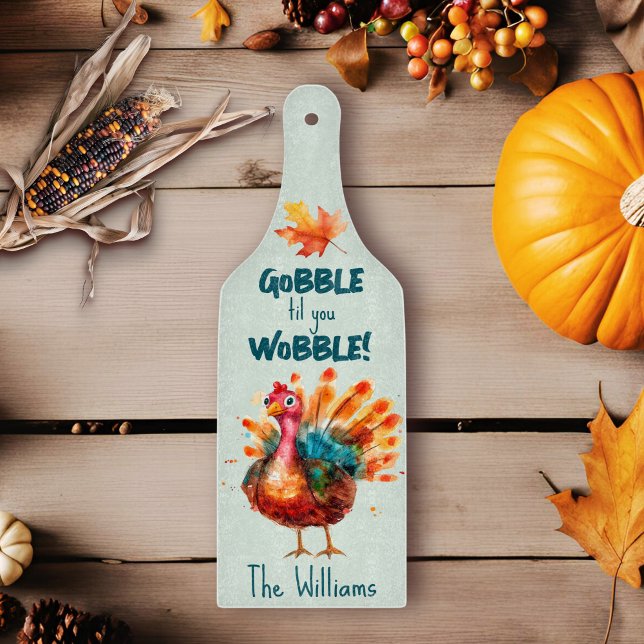 Tabla De Cortar Quirúrgica acuarela Turquía Sage Green (sage green gobble til you wobble quirky turkey cutting board
)