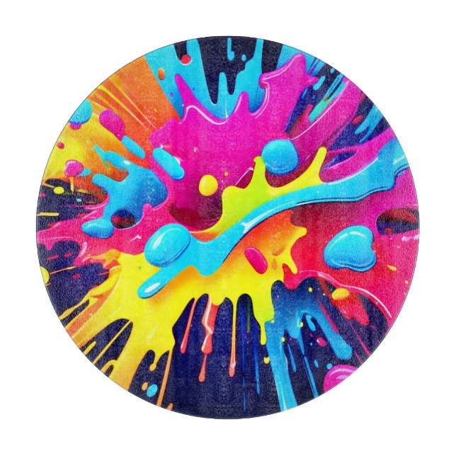 Tabla De Cortar Rachas dinámicas de pintura fluorescente (Anverso)