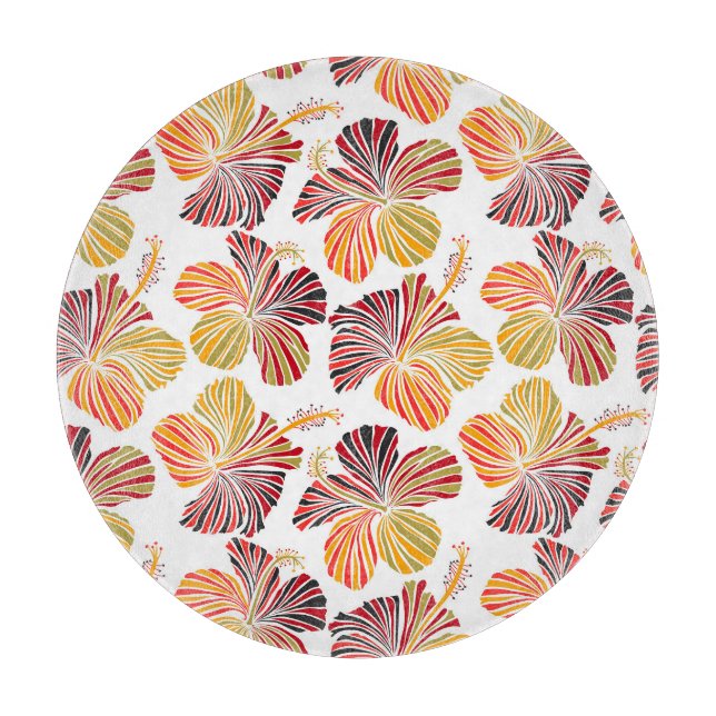 Tabla De Cortar Radiancia Hawaiana: Elegancia de planta tropical. (Anverso)