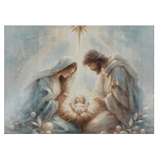 Tabla De Cortar Radiant Holy Family Nativity Scene (Anverso)
