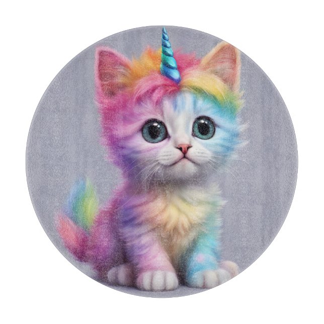 Tabla De Cortar Rainbow Unicorn Kitten (Anverso)