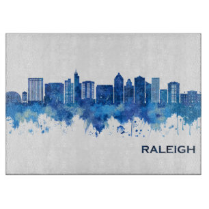 Tabla De Cortar Raleigh North Carolina Skyline Blue