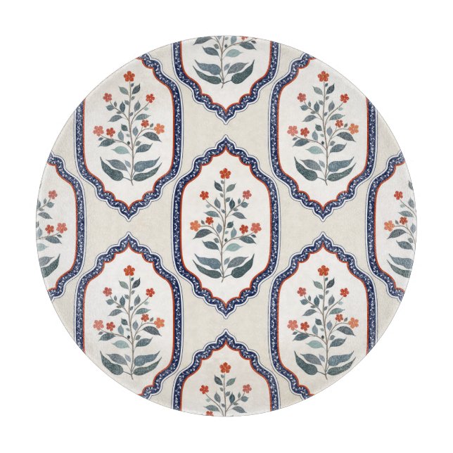 Tabla De Cortar Ramas de flores orientales: Indio Kalamkari. (Anverso)