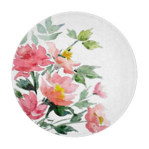 Tabla De Cortar Ramas de flores, pintura en acuarela