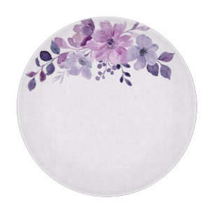 Tabla De Cortar Ramo de flores púrpura acuarela 