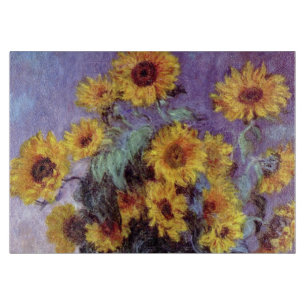 Tabla De Cortar Ramo de girasoles de Claude Monet, arte del