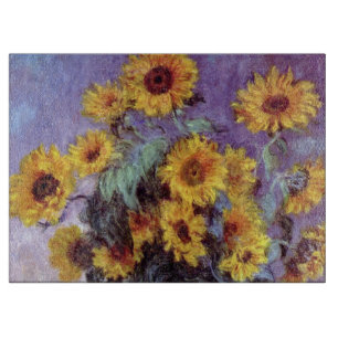 Tabla De Cortar Ramo de girasoles de Claude Monet, arte del