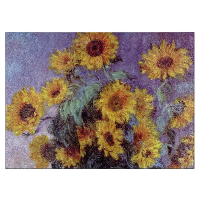 Tabla De Cortar Ramo de girasoles de Claude Monet, arte del (Anverso)