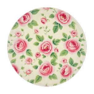 Tabla De Cortar Ramo de rosa rosa vintage floral pastel chintz