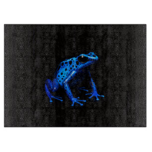 Tabla De Cortar Rana Eléctrica Azul Black 4 Luxe Glass board
