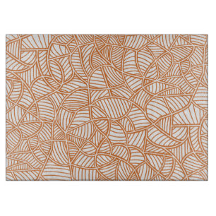 Tabla De Cortar Random Leaf Mosaic Dark Naranja