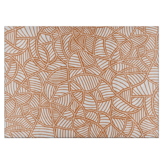 Tabla De Cortar Random Leaf Mosaic Dark Naranja (Anverso)