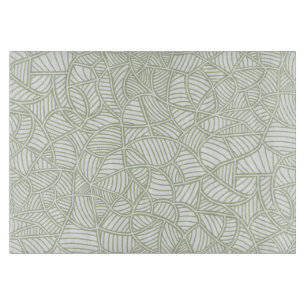 Tabla De Cortar Random Leaf Mosaic Pale Green