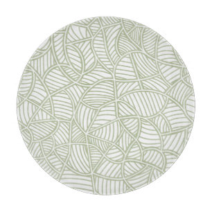 Tabla De Cortar Random Leaf Mosaic Pale Green