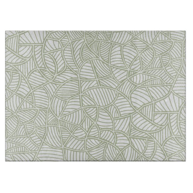 Tabla De Cortar Random Leaf Mosaic Pale Green (Anverso)