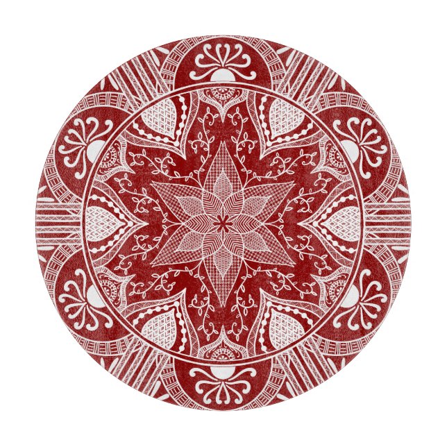 Tabla De Cortar Raspberry Mandala (Anverso)