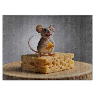 Tabla De Cortar Ratón de Grinning y queso