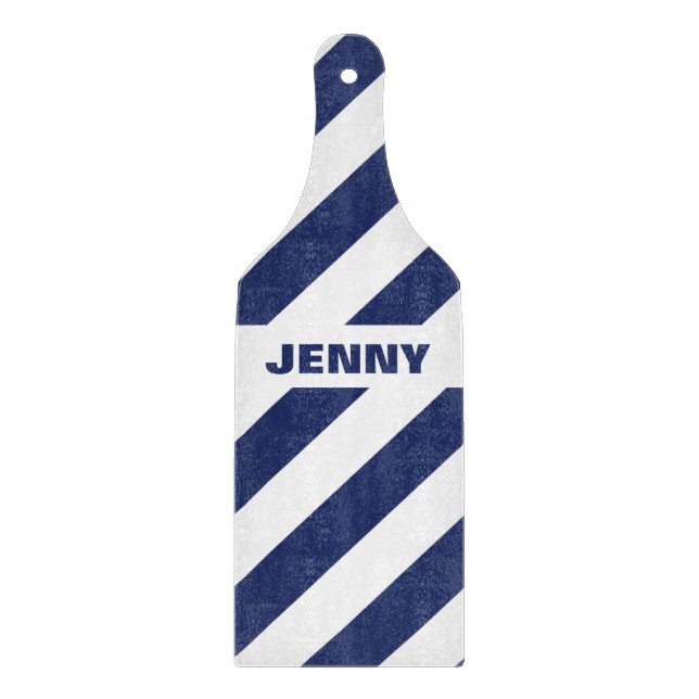 Tabla De Cortar Rayado Azul Y Blanco (Anverso)