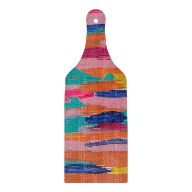 Tabla De Cortar Rayas abstractas rosadas (Anverso)