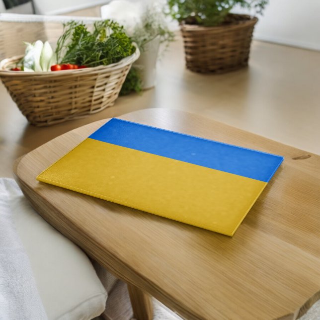 Tabla De Cortar Rayas azules amarillas (Chopping Board)