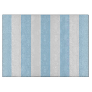 Tabla De Cortar Rayas azules, rayas blancas, patrón rayado
