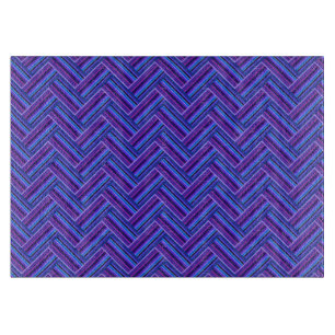 Tabla De Cortar Rayas azules y violetas de doble trama