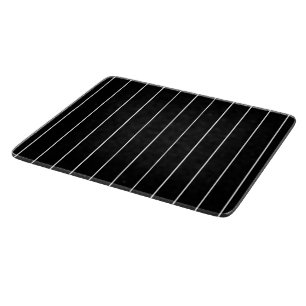 Tabla De Cortar Rayas Blancas Simples sobre Fondo Negro