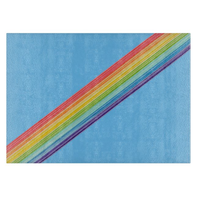 Tabla De Cortar Rayas de arco iris diagonales (Anverso)
