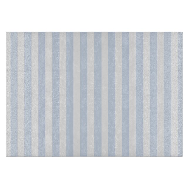 Tabla De Cortar Rayas de caramelo azul pálido y blanco (Anverso)