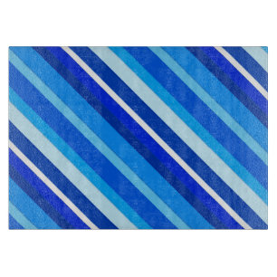 Tabla De Cortar Rayas de caramelo estratificadas - cobalto y azul