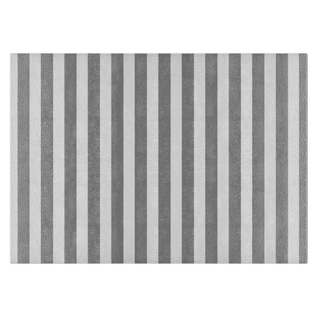 Tabla De Cortar Rayas de caramelo gris y blanco (Anverso)
