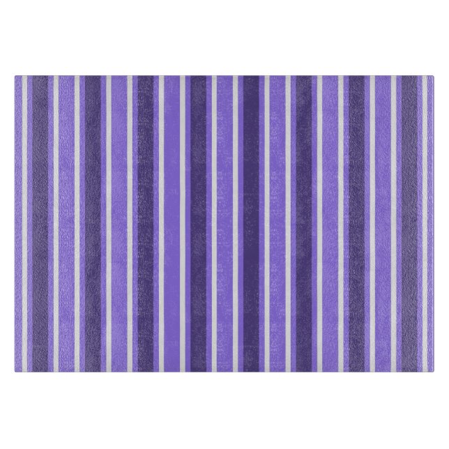 Tabla De Cortar Rayas de caramelo morado y blanco (Anverso)