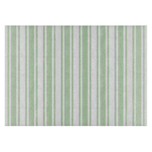 Tabla De Cortar Rayas de caramelo verde claro y blanco (Anverso)