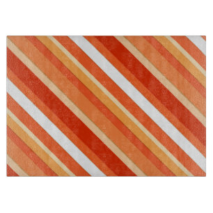Tabla De Cortar Rayas de caramelos estratificadas - naranja y blan