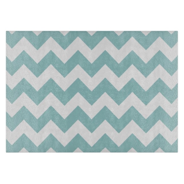 Tabla De Cortar rayas de chevron blancas (Anverso)