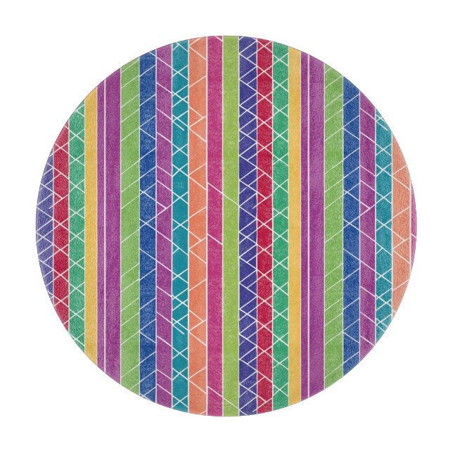 Tabla De Cortar Rayas de colores (Anverso)