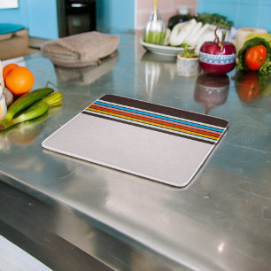 Tabla De Cortar Rayas de estilo vintage multicolor oscuro