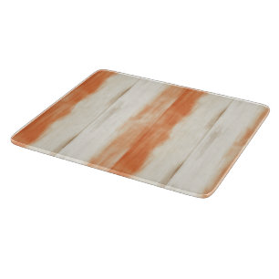 Tabla De Cortar Rayas de naranja melocotón crema  