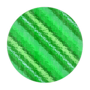 Tabla De Cortar Rayas de vidrio - tonos verde esmeralda