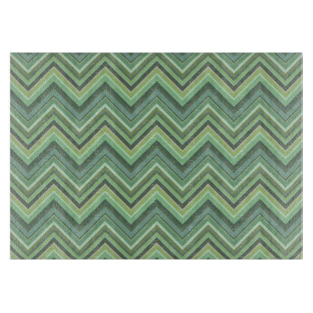 Tabla De Cortar Rayas de zigzag verde oliva (Anverso)